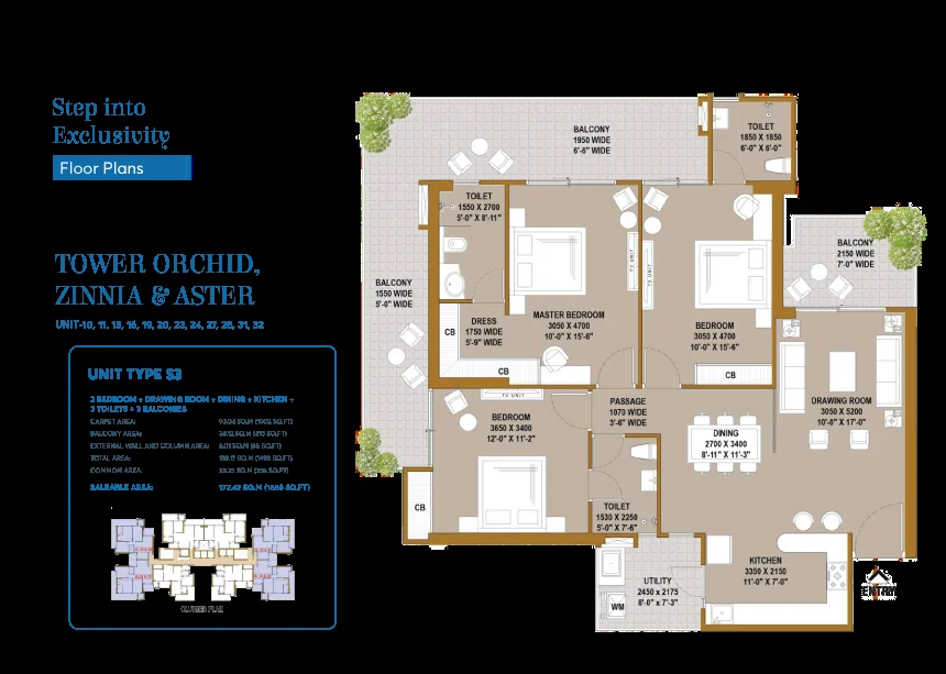 SKA Estate 4 BHK Floor Plan