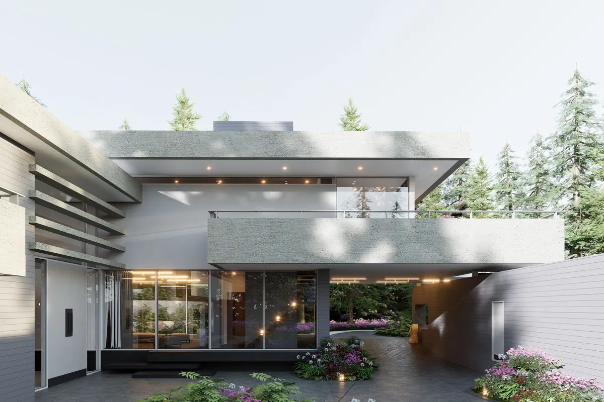Representative premium villa at evening