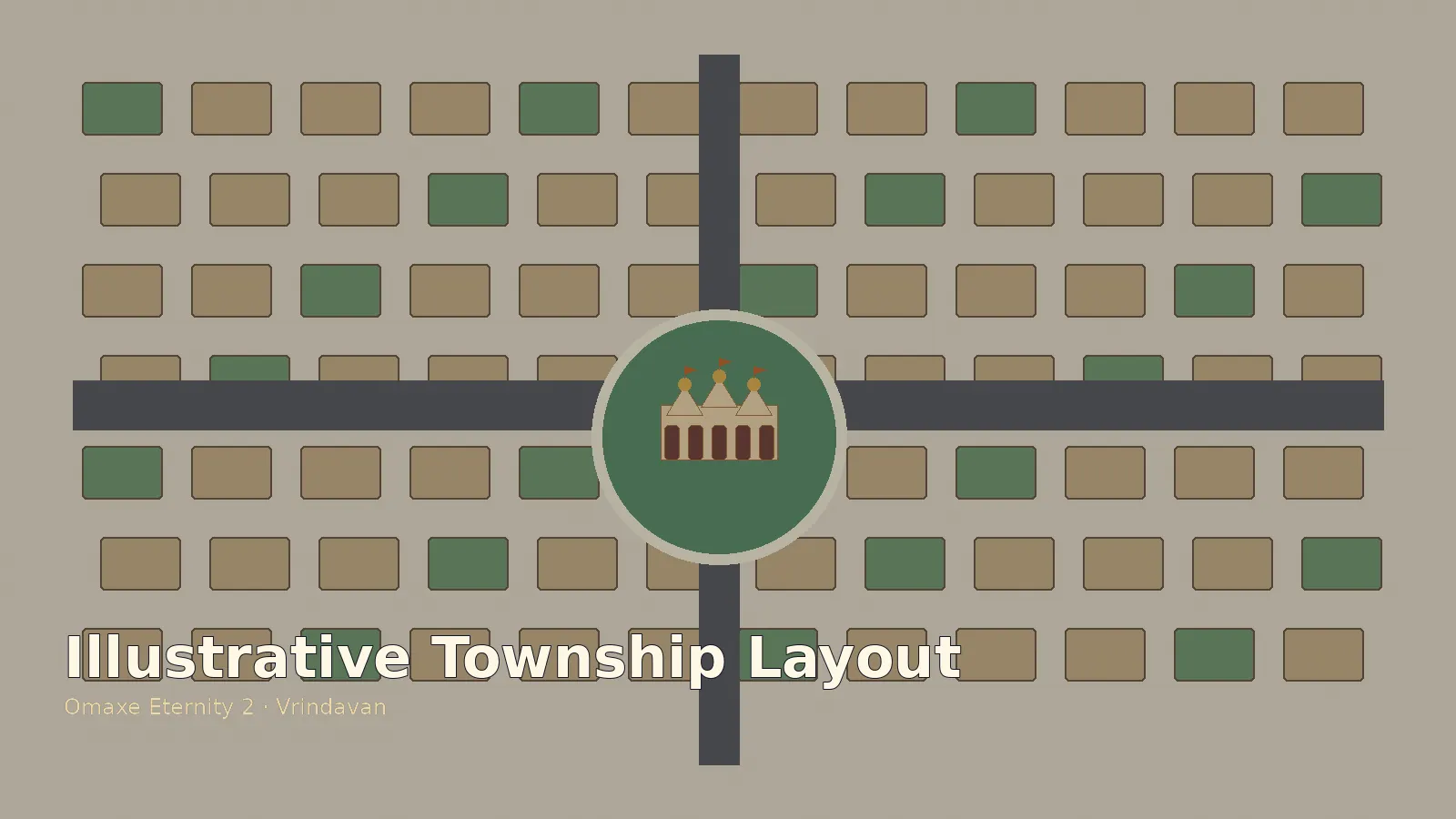 representative lifestyle master plan layout of Omaxe Eternity 2 Vrindavan